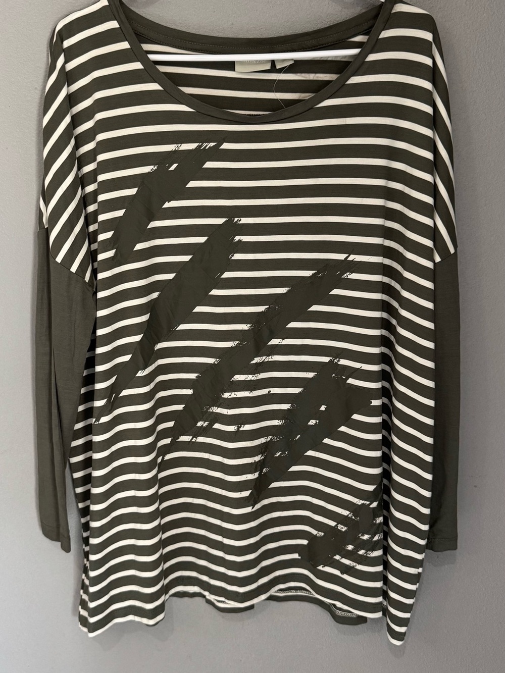Zim & Zoe Striped Long-Sleeve Women's Top Size plus 16 NWOT